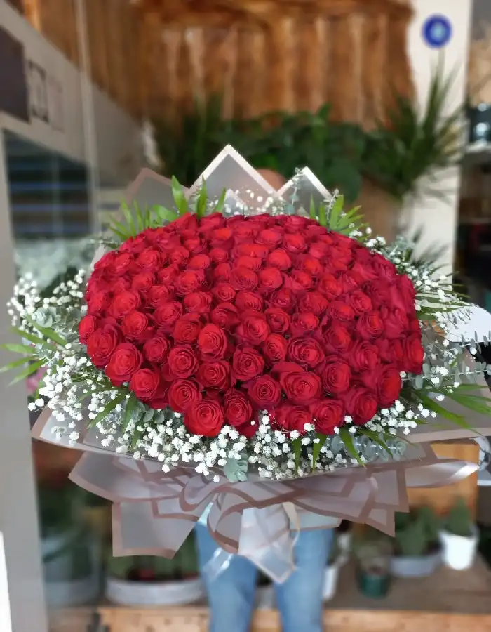101 Kırmızı Gül Buketi